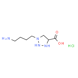 ChemSpider 2D Image | 1-(4-Aminobutyl)-1,2,3-triazolidine-4-carboxylic acid hydrochloride (1:1) | C7H17ClN4O2