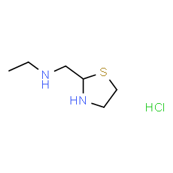 ChemSpider 2D Image | N-(1,3-Thiazolidin-2-ylmethyl)ethanamine hydrochloride (1:1) | C6H15ClN2S