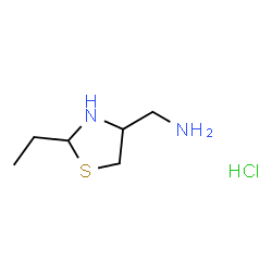 ChemSpider 2D Image | 1-(2-Ethyl-1,3-thiazolidin-4-yl)methanamine hydrochloride (1:1) | C6H15ClN2S