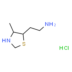 ChemSpider 2D Image | 2-(4-Methyl-1,3-thiazolidin-5-yl)ethanamine hydrochloride (1:1) | C6H15ClN2S