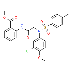 ChemSpider 2D Image | Methyl 2-({N-(3-chloro-4-methoxyphenyl)-N-[(4-methylphenyl)sulfonyl]glycyl}amino)benzoate | C24H23ClN2O6S