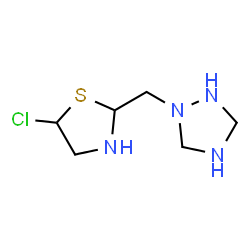 ChemSpider 2D Image | 1-[(5-Chloro-1,3-thiazolidin-2-yl)methyl]-1,2,4-triazolidine | C6H13ClN4S