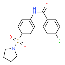 ChemSpider 2D Image | 4-Chloro-N-[4-(1-pyrrolidinylsulfonyl)phenyl]benzamide | C17H17ClN2O3S