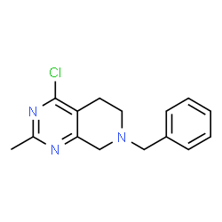 ChemSpider 2D Image | 7-Benzyl-4-chloro-2-methyl-5,6,7,8-tetrahydropyrido[3,4-d]pyrimidine | C15H16ClN3