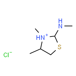 ChemSpider 2D Image | 3,4-Dimethyl-2-(methylamino)-1,3-thiazolidin-3-ium chloride | C6H15ClN2S