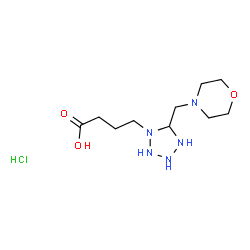 ChemSpider 2D Image | 4-[5-(4-Morpholinylmethyl)-1-tetrazolidinyl]butanoic acid hydrochloride (1:1) | C10H22ClN5O3