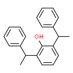 ChemSpider 2D Image | 2,6-Bis(1-phenylethyl)phenol | C22H22O