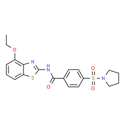 ChemSpider 2D Image | N-(4-Ethoxy-1,3-benzothiazol-2-yl)-4-(1-pyrrolidinylsulfonyl)benzamide | C20H21N3O4S2