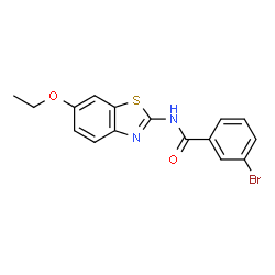 ChemSpider 2D Image | 3-Bromo-N-(6-ethoxy-1,3-benzothiazol-2-yl)benzamide | C16H13BrN2O2S