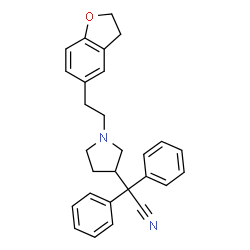 ChemSpider 2D Image | {1-[2-(2,3-Dihydro-1-benzofuran-5-yl)ethyl]-3-pyrrolidinyl}(diphenyl)acetonitrile | C28H28N2O