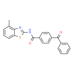 ChemSpider 2D Image | 4-Benzoyl-N-(4-methyl-1,3-benzothiazol-2-yl)benzamide | C22H16N2O2S