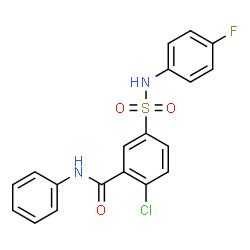 ChemSpider 2D Image | 2-Chloro-5-[(4-fluorophenyl)sulfamoyl]-N-phenylbenzamide | C19H14ClFN2O3S