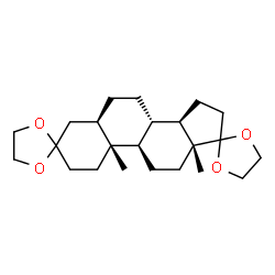ChemSpider 2D Image | (5'R,8'S,9'R,10'R,13'R,14'R)-10',13'-Dimethyltetradecahydro-2'H-dispiro[1,3-dioxolane-2,17'-cyclopenta[a]phenanthrene-3',2''-[1,3]dioxolane] | C23H36O4
