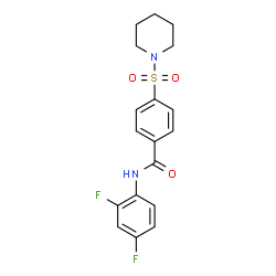 ChemSpider 2D Image | N-(2,4-Difluorophenyl)-4-(1-piperidinylsulfonyl)benzamide | C18H18F2N2O3S