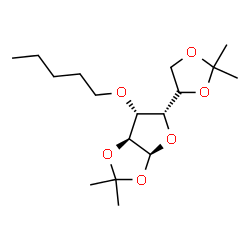 ChemSpider 2D Image | (3aS,5S,6R,6aS)-5-[(4R)-2,2-Dimethyl-1,3-dioxolan-4-yl]-2,2-dimethyl-6-(pentyloxy)tetrahydrofuro[2,3-d][1,3]dioxole (non-preferred name) | C17H30O6
