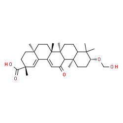 ChemSpider 2D Image | (3alpha,5xi,8alpha,9xi,10alpha,14beta,17alpha)-3-(Hydroxymethoxy)-11-oxooleana-12,18-dien-29-oic acid | C31H46O5