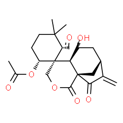 ChemSpider 2D Image | (1R,1'R,2R,6S,6'R,7'R,9'R)-6-Formyl-7'-hydroxy-5,5-dimethyl-10'-methylene-2',11'-dioxo-3'-oxaspiro[cyclohexane-1,5'-tricyclo[7.2.1.0~1,6~]dodecan]-2-yl acetate | C22H28O7