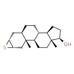 ChemSpider 2D Image | (2beta,3beta,5beta,8alpha,9beta,10alpha,13alpha,14beta,17alpha)-2,3-Epithioandrostan-17-ol | C19H30OS