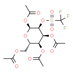 ChemSpider 2D Image | 1,3,4,6-Tetra-O-acetyl-2-O-[(trifluoromethyl)sulfonyl]-alpha-L-allopyranose | C15H19F3O12S