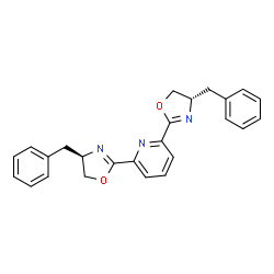 ChemSpider 2D Image | 2-[(4R)-4-Benzyl-4,5-dihydro-1,3-oxazol-2-yl]-6-[(4S)-4-benzyl-4,5-dihydro-1,3-oxazol-2-yl]pyridine | C25H23N3O2