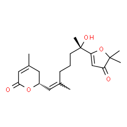 ChemSpider 2D Image | (6R)-6-[(1Z,6S)-6-(5,5-Dimethyl-4-oxo-4,5-dihydro-2-furanyl)-6-hydroxy-2-methyl-1-hepten-1-yl]-4-methyl-5,6-dihydro-2H-pyran-2-one | C20H28O5