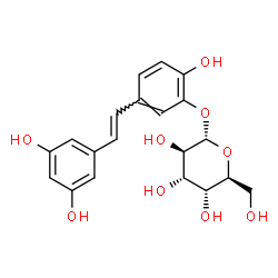 ChemSpider 2D Image | 5-[(E)-2-(3,5-Dihydroxyphenyl)vinyl]-2-hydroxyphenyl alpha-L-altropyranoside | C20H22O9