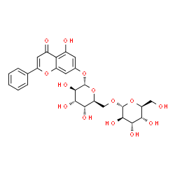 ChemSpider 2D Image | 5-Hydroxy-4-oxo-2-phenyl-4H-chromen-7-yl 6-O-alpha-L-altropyranosyl-alpha-L-altropyranoside | C27H30O14