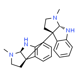 ChemSpider 2D Image | (3aR,3a'S,8aS,8a'R)-1,1'-Dimethyl-2,2',3,3',8,8',8a,8a'-octahydro-1H,1'H-3a,3a'-bipyrrolo[2,3-b]indole | C22H26N4