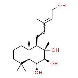 ChemSpider 2D Image | (1R,2S,3S,4R,4aR,8aS)-4-[(1E,3E)-5-Hydroxy-3-methyl-1,3-pentadien-1-yl]-3,4a,8,8-tetramethyldecahydro-1,2,3-naphthalenetriol | C20H34O4