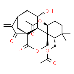 ChemSpider 2D Image | [(1R,1'R,2S,6S,6'S,7'S,9'S)-6-Acetoxy-7'-hydroxy-3,3-dimethyl-10'-methylene-2',11'-dioxo-3'-oxaspiro[cyclohexane-1,5'-tricyclo[7.2.1.0~1,6~]dodecan]-2-yl]methyl acetate | C24H32O8