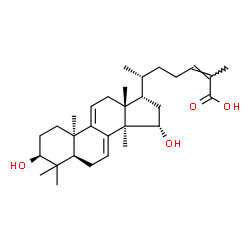 ChemSpider 2D Image | (3beta,10alpha,15alpha,17alpha,24Z)-3,15-Dihydroxylanosta-7,9(11),24-trien-26-oic acid | C30H46O4