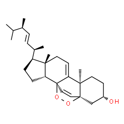 ChemSpider 2D Image | (1S,2R,5S,6S,10R,13S,15S)-5-[(2R,3E,5R)-5,6-Dimethyl-3-hepten-2-yl]-6,10-dimethyl-16,17-dioxapentacyclo[13.2.2.0~1,9~.0~2,6~.0~10,15~]nonadeca-8,18-dien-13-ol | C28H42O3