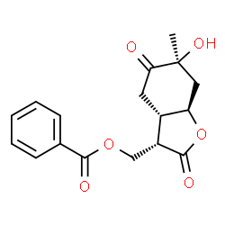 ChemSpider 2D Image | [(3S,3aS,6S,7aR)-6-Hydroxy-6-methyl-2,5-dioxooctahydro-1-benzofuran-3-yl]methyl benzoate | C17H18O6