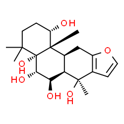 ChemSpider 2D Image | (1S,4aR,5S,6R,6aR,7S,11aS,11bS)-4,4,7,11b-Tetramethyl-1,3,4,5,6,6a,7,11,11a,11b-decahydrophenanthro[3,2-b]furan-1,4a,5,6,7(2H)-pentol | C20H30O6