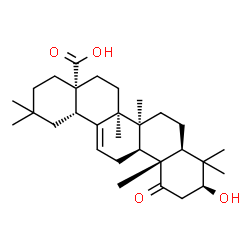 ChemSpider 2D Image | (3beta,8alpha,17alpha)-3-Hydroxy-1-oxoolean-12-en-28-oic acid | C30H46O4