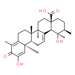 ChemSpider 2D Image | (1R,2R,4aR,6aR,6bS,12aS,12bS,14bS)-1,11-Dihydroxy-1,2,6a,6b,9,12a-hexamethyl-10-oxo-1,3,4,5,6,6a,6b,7,8,10,12a,12b,13,14b-tetradecahydro-4a(2H)-picenecarboxylic acid | C29H40O5