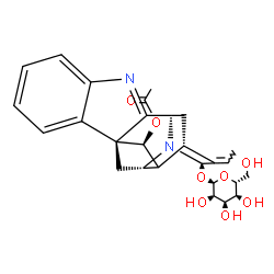 ChemSpider 2D Image | (7beta,15alpha,16xi,17S,21alpha)-21-(alpha-D-Mannopyranosyloxy)-1,2-didehydro-2,7-dihydro-7,17-cyclosarpagan-17-yl acetate | C27H32N2O8