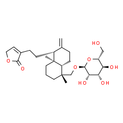 ChemSpider 2D Image | {(1R,4aS,5R,8aS)-1,4a-Dimethyl-6-methylene-5-[2-(2-oxo-2,5-dihydro-3-furanyl)ethyl]decahydro-1-naphthalenyl}methyl alpha-D-mannopyranoside | C26H40O8