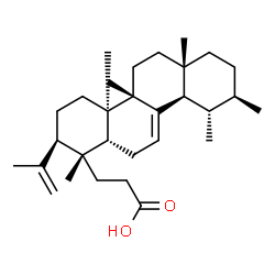 ChemSpider 2D Image | 3-[(1R,2R,4aR,4bS,6aS,9R,10S,10aR,12aR)-2-Isopropenyl-1,4a,4b,6a,9,10-hexamethyl-1,2,3,4,4a,4b,5,6,6a,7,8,9,10,10a,12,12a-hexadecahydro-1-chrysenyl]propanoic acid | C30H48O2