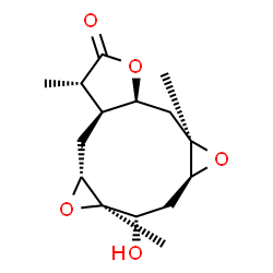 ChemSpider 2D Image | (1aR,2aS,5S,5aS,6aR,7aR,8S,9aS)-8-Hydroxy-1a,5,7a-trimethyldecahydrobisoxireno[4,5:8,9]cyclodeca[1,2-b]furan-4(1aH)-one | C15H22O5