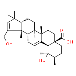ChemSpider 2D Image | (3aS,5aR,5bS,7aR,10R,11R,11aS,13aS,13bR)-11-Hydroxy-1-(hydroxymethyl)-3,3,5a,5b,10,11,13b-heptamethyl-3,3a,4,5,5a,5b,6,7,8,9,10,11,11a,13,13a,13b-hexadecahydro-7aH-cyclopenta[a]chrysene-7a-carboxylic 
acid | C30H46O4