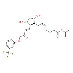 ChemSpider 2D Image | Isopropyl (5Z)-7-[(1R,2R,3R,5S)-3,5-dihydroxy-2-{(1E)-3-oxo-4-[3-(trifluoromethyl)phenoxy]-1-buten-1-yl}cyclopentyl]-5-heptenoate | C26H33F3O6