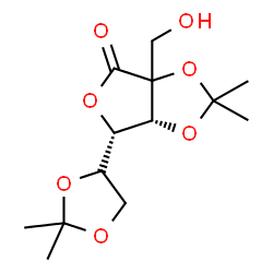 ChemSpider 2D Image | (6S,6aR)-6-[(4R)-2,2-Dimethyl-1,3-dioxolan-4-yl]-3a-(hydroxymethyl)-2,2-dimethyldihydrofuro[3,4-d][1,3]dioxol-4(3aH)-one (non-preferred name) | C13H20O7