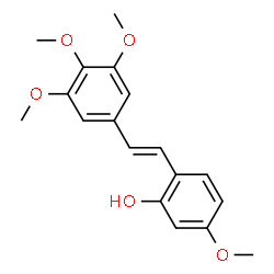 ChemSpider 2D Image | 5-Methoxy-2-[(E)-2-(3,4,5-trimethoxyphenyl)vinyl]phenol | C18H20O5