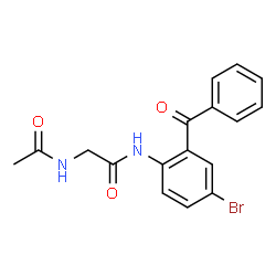 ChemSpider 2D Image | N~2~-Acetyl-N-(2-benzoyl-4-bromophenyl)glycinamide | C17H15BrN2O3