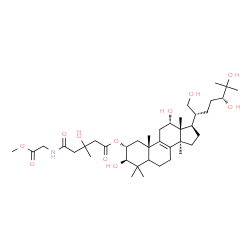 ChemSpider 2D Image | (2alpha,3beta,5xi,12alpha,24R)-3,12,21,24,25-Pentahydroxylanost-8-en-2-yl 3-hydroxy-5-[(2-methoxy-2-oxoethyl)amino]-3-methyl-5-oxopentanoate | C39H65NO11