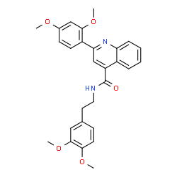 ChemSpider 2D Image | 2-(2,4-Dimethoxyphenyl)-N-[2-(3,4-dimethoxyphenyl)ethyl]-4-quinolinecarboxamide | C28H28N2O5