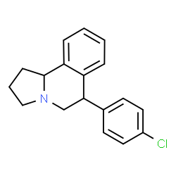 ChemSpider 2D Image | 6-(4-Chlorophenyl)-1,2,3,5,6,10b-hexahydropyrrolo(2,1-a)isoquinoline | C18H18ClN