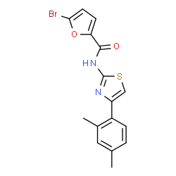 ChemSpider 2D Image | 5-Bromo-N-[4-(2,4-dimethylphenyl)-1,3-thiazol-2-yl]-2-furamide | C16H13BrN2O2S
