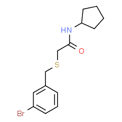 ChemSpider 2D Image | 2-[(3-Bromobenzyl)sulfanyl]-N-cyclopentylacetamide | C14H18BrNOS